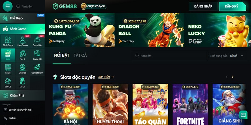 Slot game Gem88 là một trong những sảnh nổi bật nhất trên thị trường giải trí 