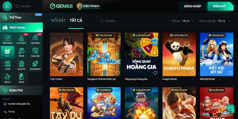 Các siêu phẩm nổi bật tại sảnh Slot game luôn được người chơi săn đón